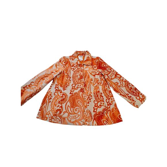 Y2K Vintage Velvet Burnout 3 Sisters Womens  size XL Button Paisley Fall Jacket - Picture 2 of 16